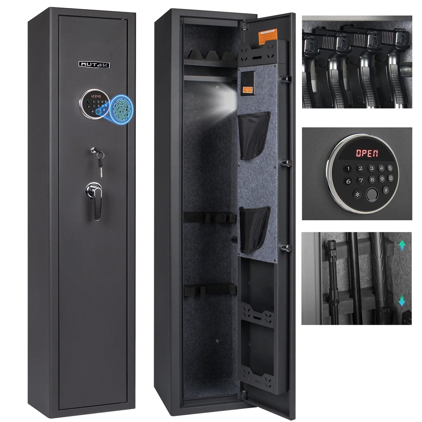 Mutak Biometric Gun Safe for Home Rifles and Pistols Locker