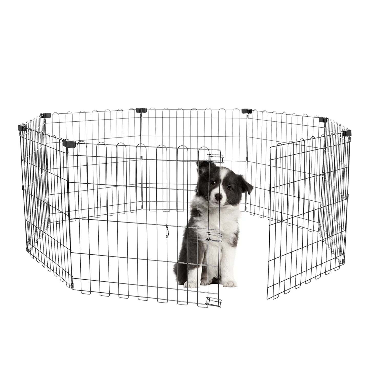 Foldable Metal Dog Playpen With Doors For Indoor Outdoor
