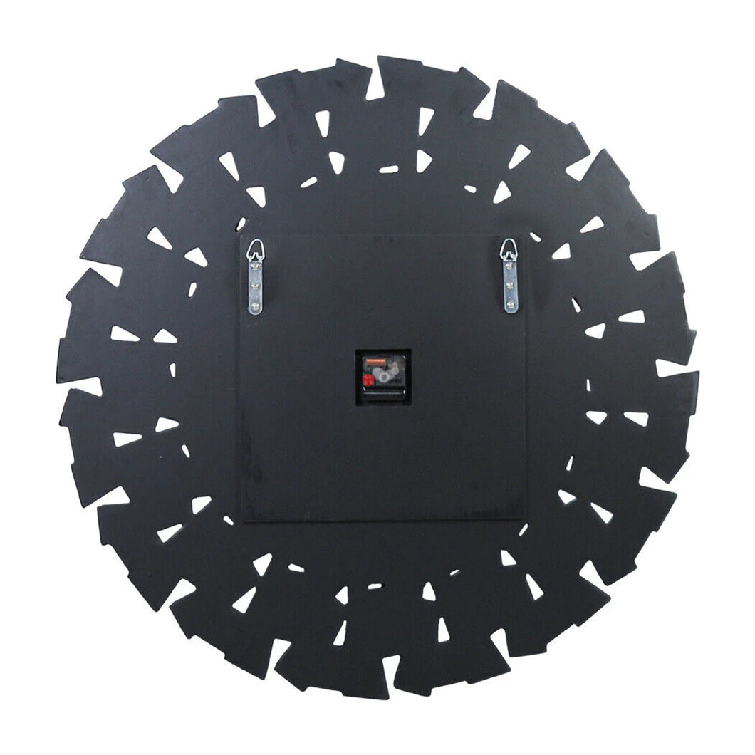 Combination Wall Clock 3D Mirrored Sunburst Roman Modern