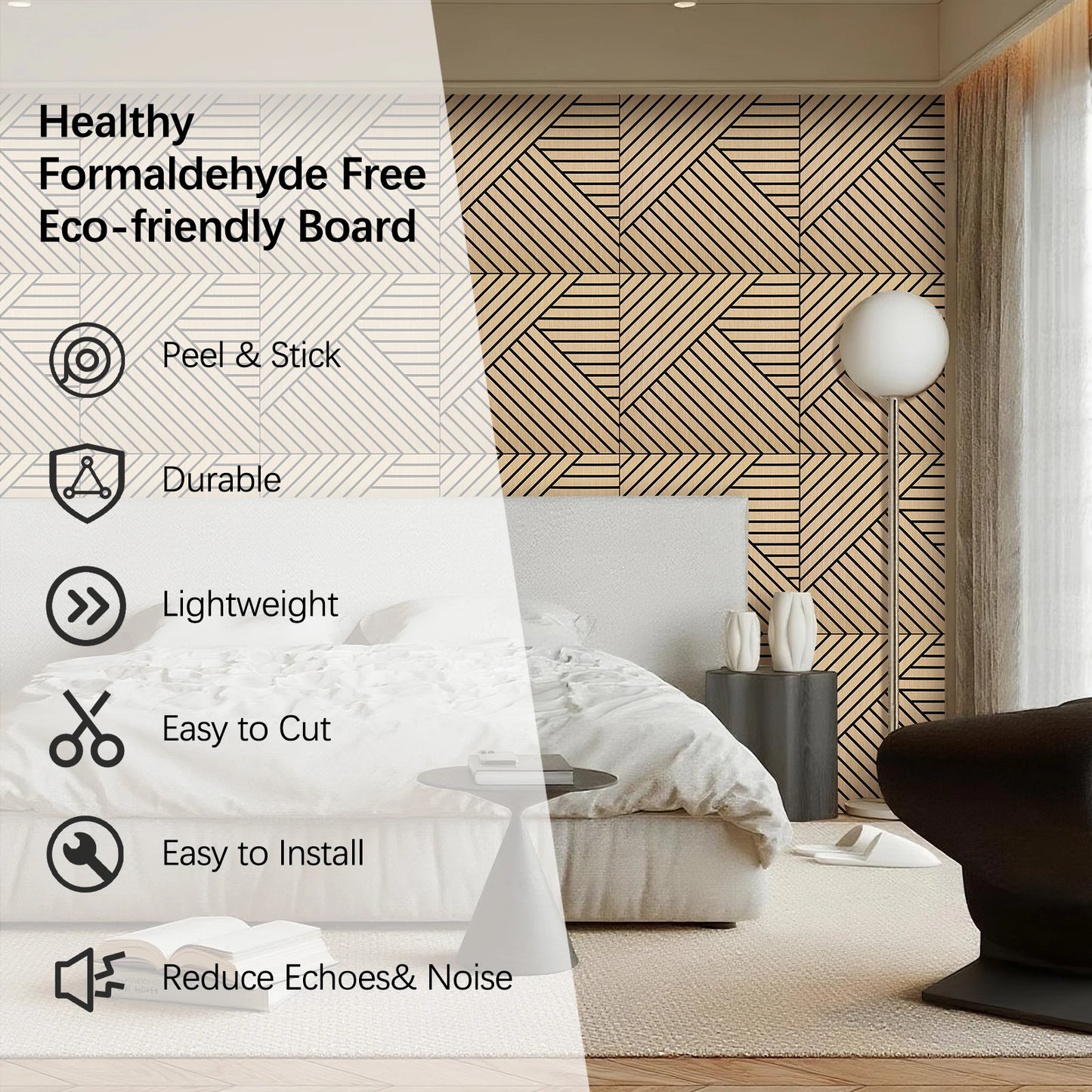 Hignconcerned Acoustic Wood Slat Wall Panels SelfAdhesive