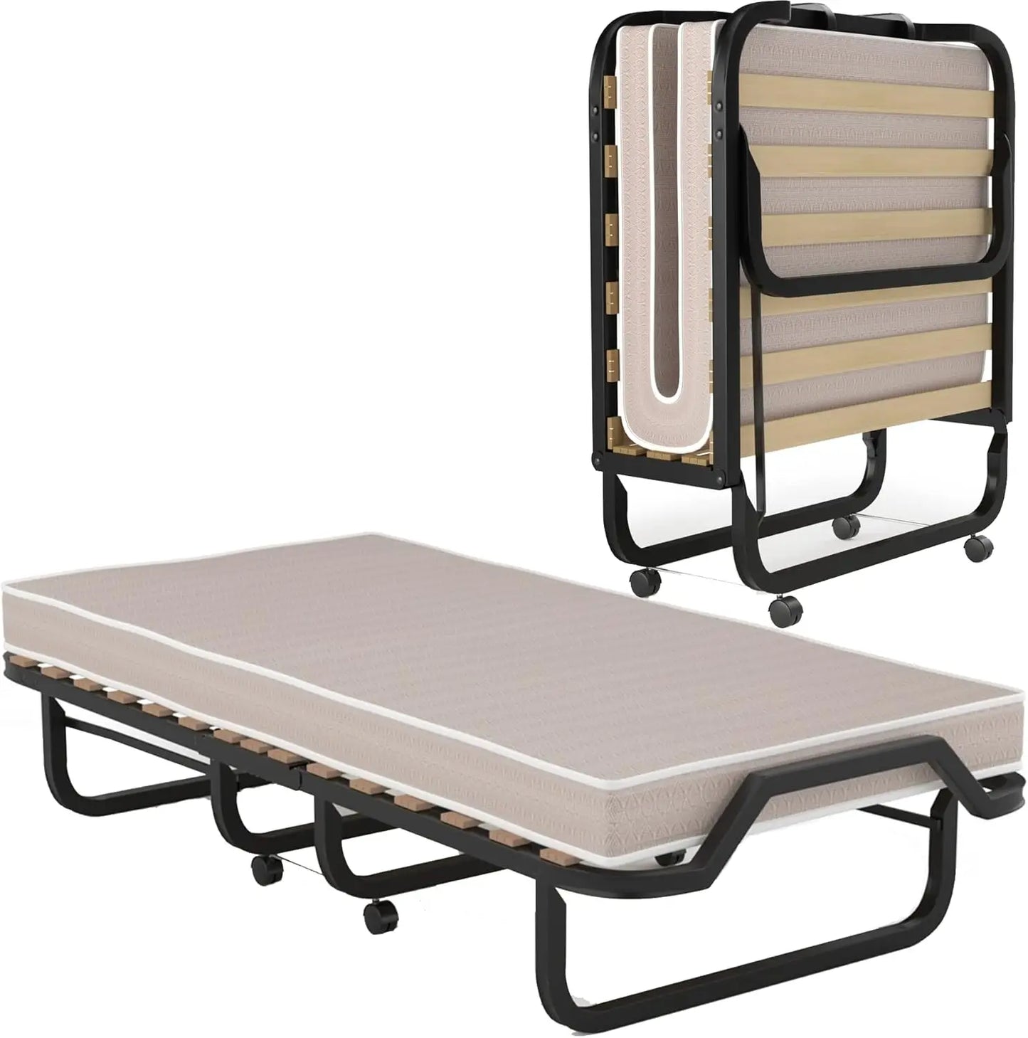 DAFIFY Foldable Rollaway Bed With Memory Foam Mattress