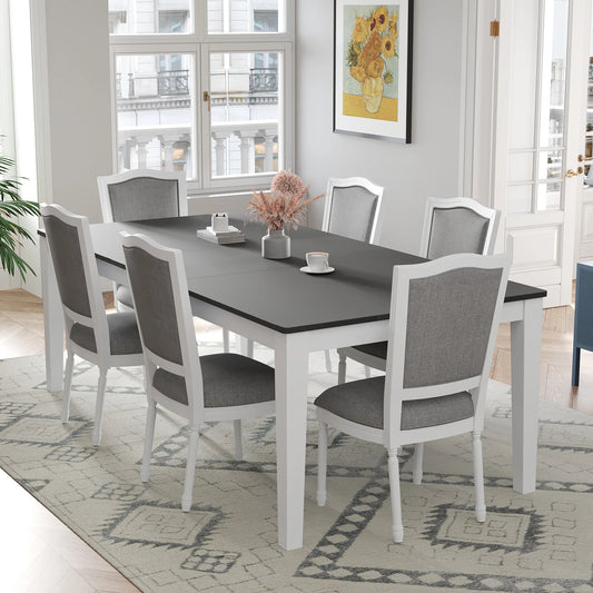 Wavesloop Rustic Seven Piece Extendable Dining Set Leaf