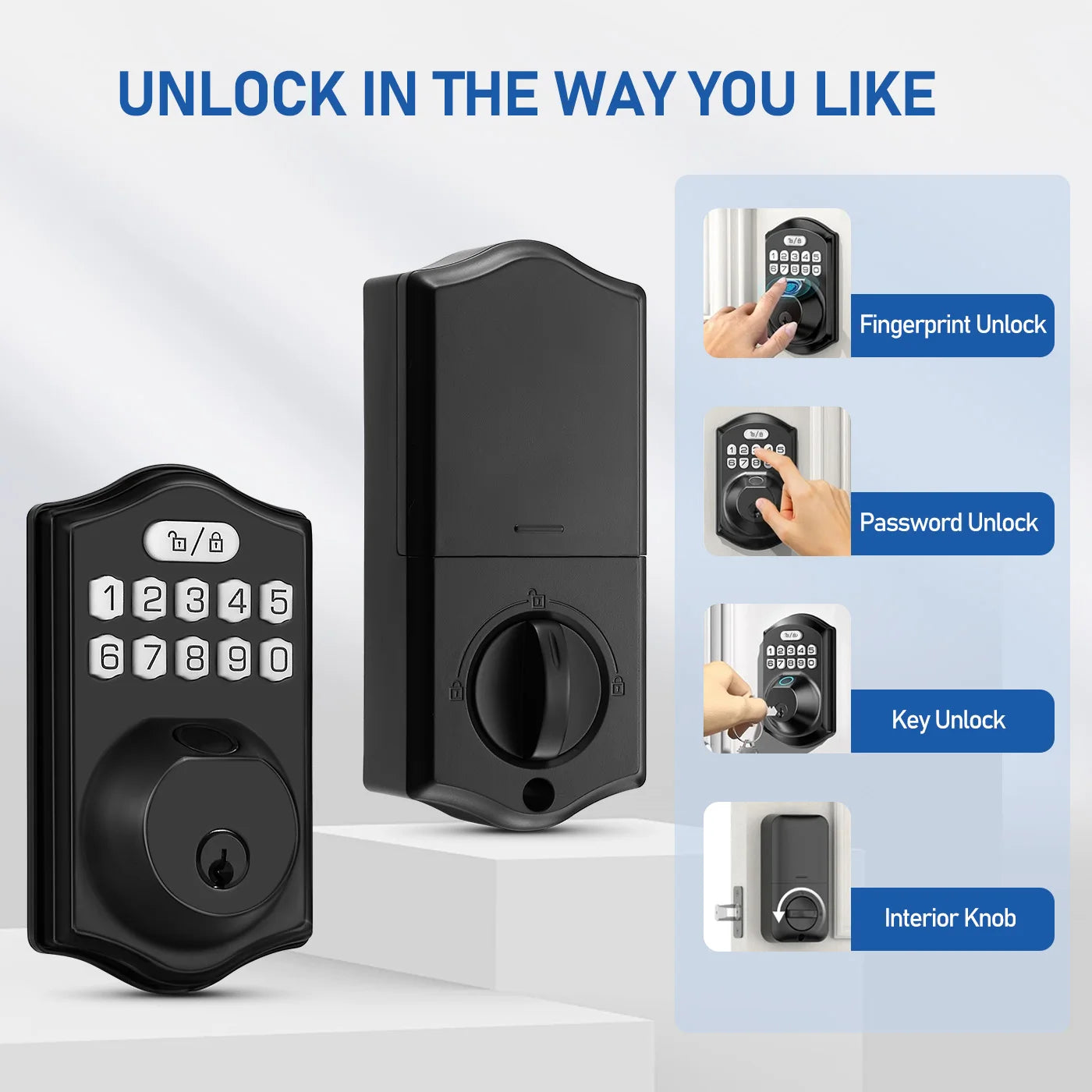 Doorknob Fingerprint Door Lock Deadbolt Keyless Entry