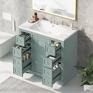 MKDK Bathroom Vanity Cabinet With Sink Top Combo Set