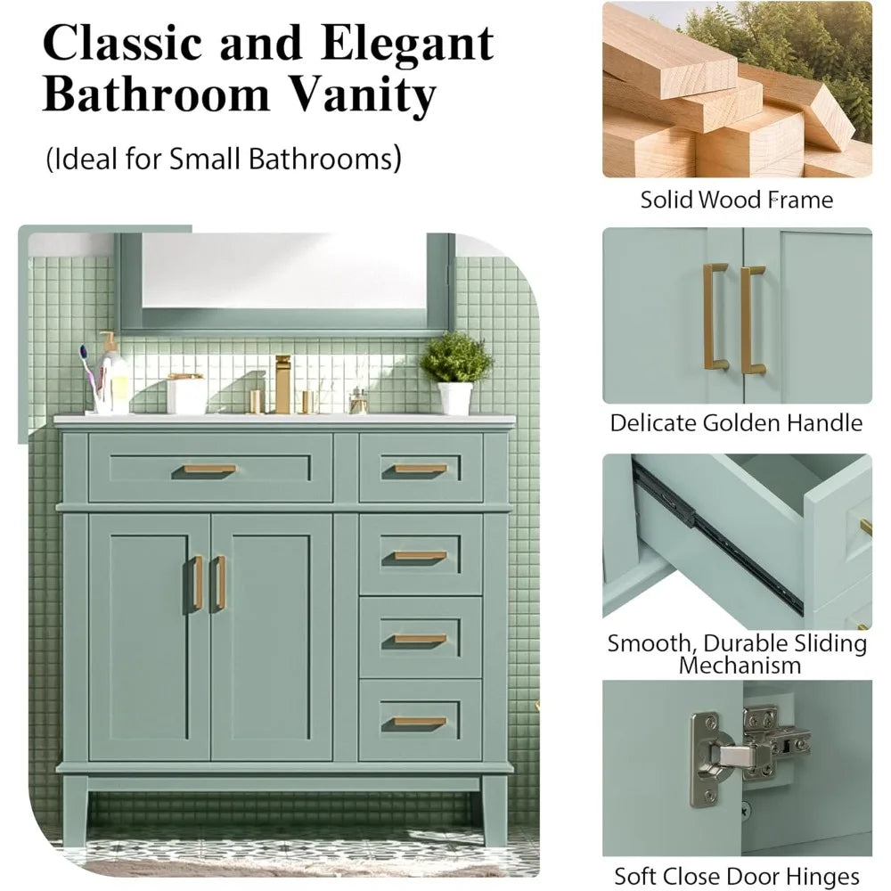 DAFIFY Modern Bathroom Vanity With Sink And Storage Cabinet