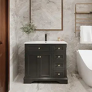 DAFIFY Bathroom Vanity With Sink Combo Two Doors Cabinet