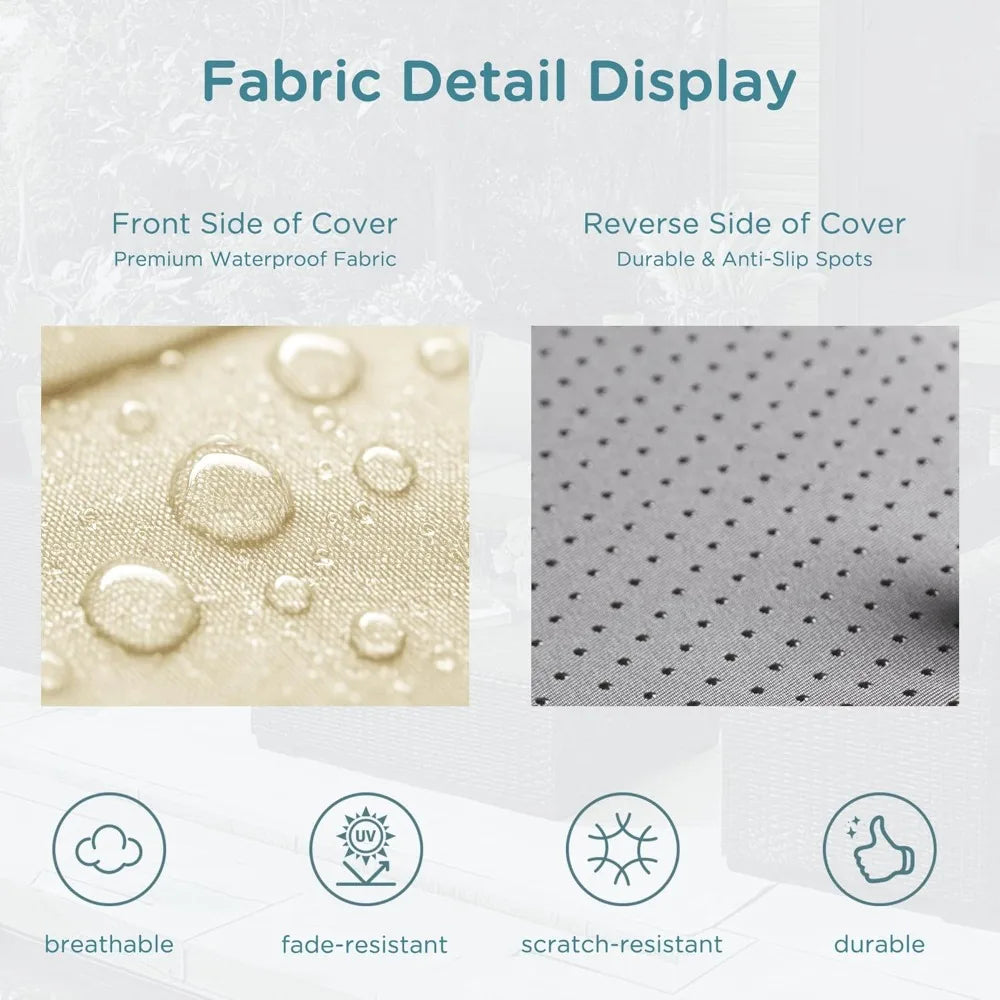 Outdoor Patio Cushion Set 6 Seat 14 Piece High Density Foam