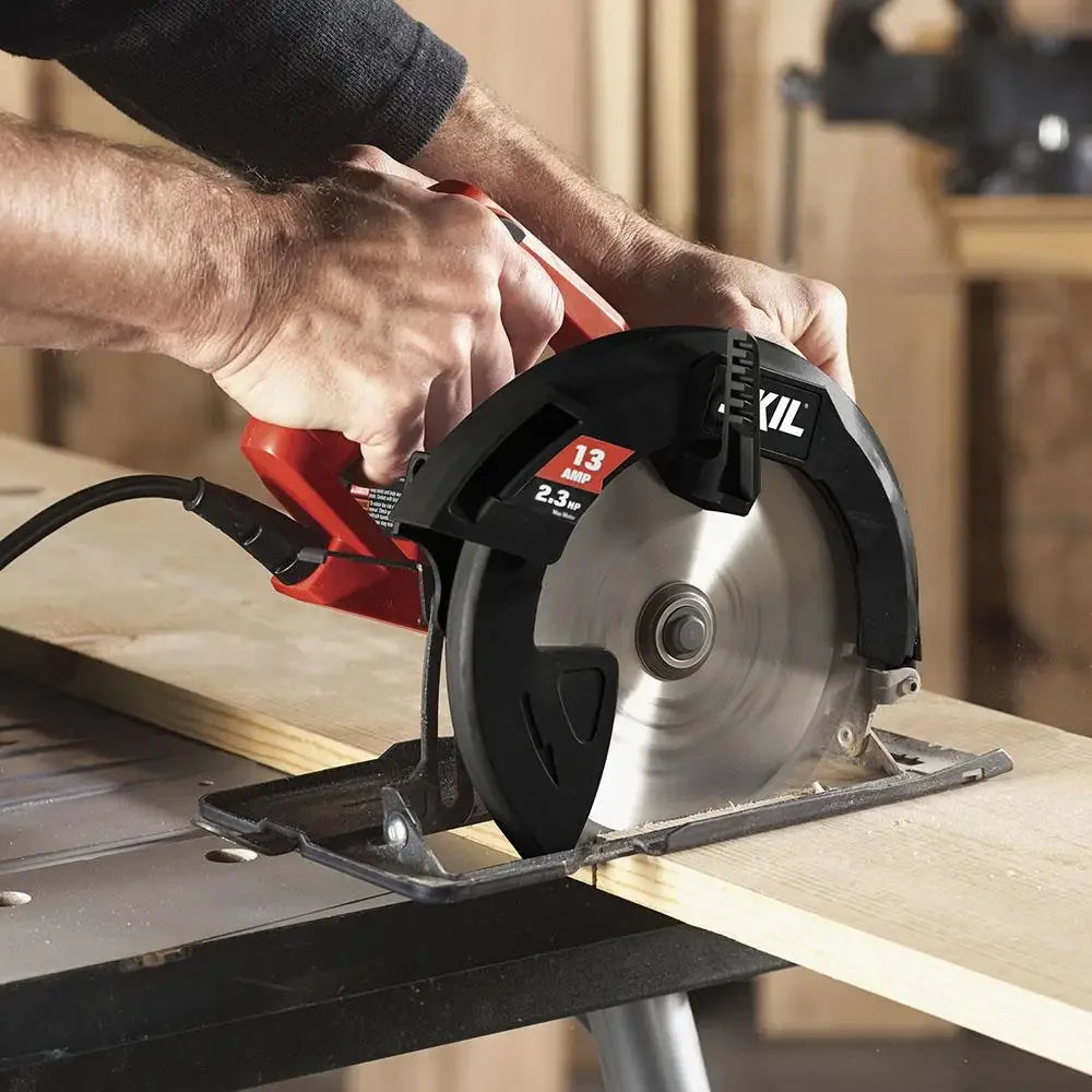SKIL Corded Circular Saw 13 Amp Bevel Spindle Lock Tool