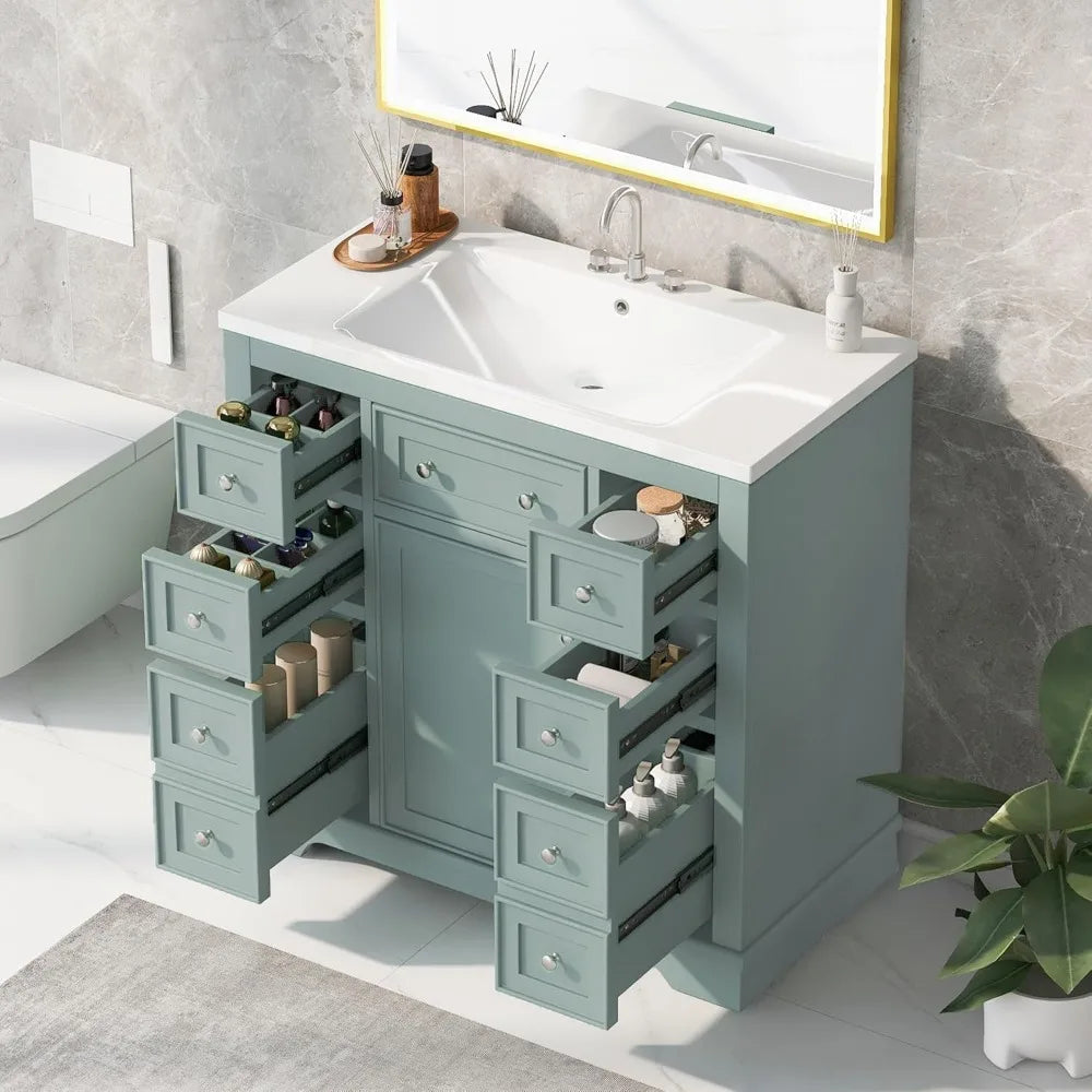 MKDK Bathroom Vanity Cabinet With Sink Top Combo Set