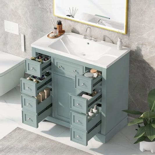 MKDK Bathroom Vanity Cabinet With Sink Top Combo Set