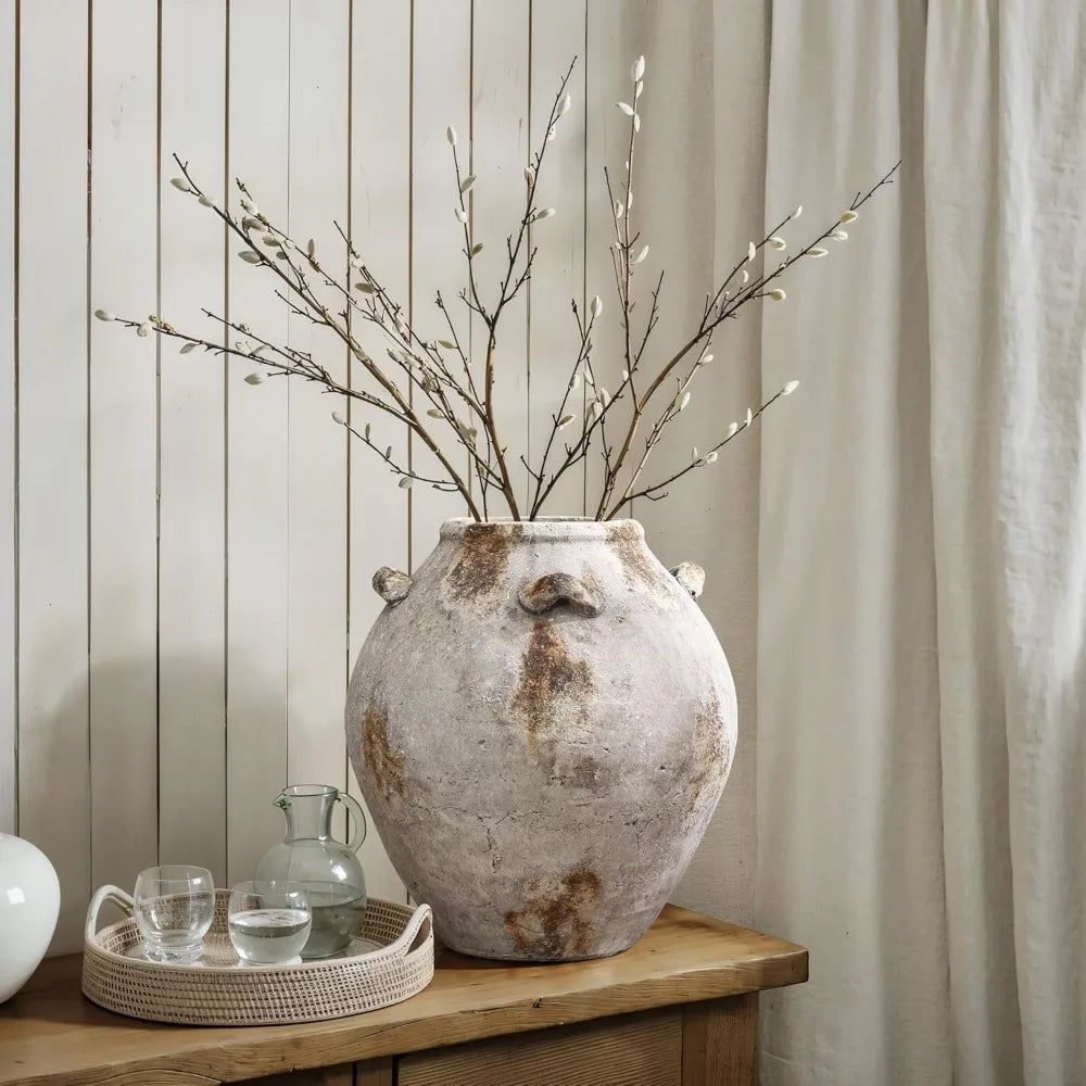 Hign-concerned Ceramic Flower Vase Terracotta Jug Handles