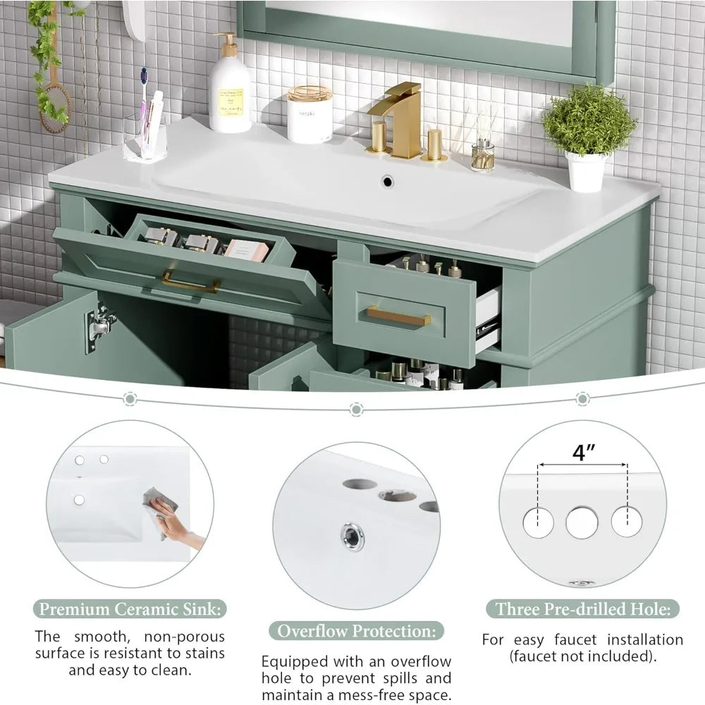 DAFIFY Modern Bathroom Vanity With Sink And Storage Cabinet