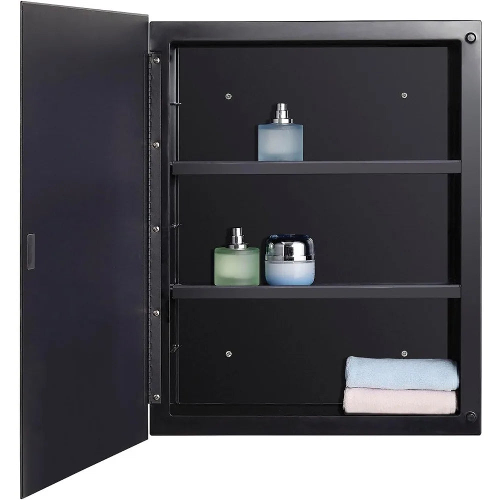 Plastic Bathroom Medicine Mirror Cabinet Beveled Edge Mount