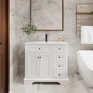 DAFIFY Bathroom Vanity With Sink Combo Two Doors Cabinet