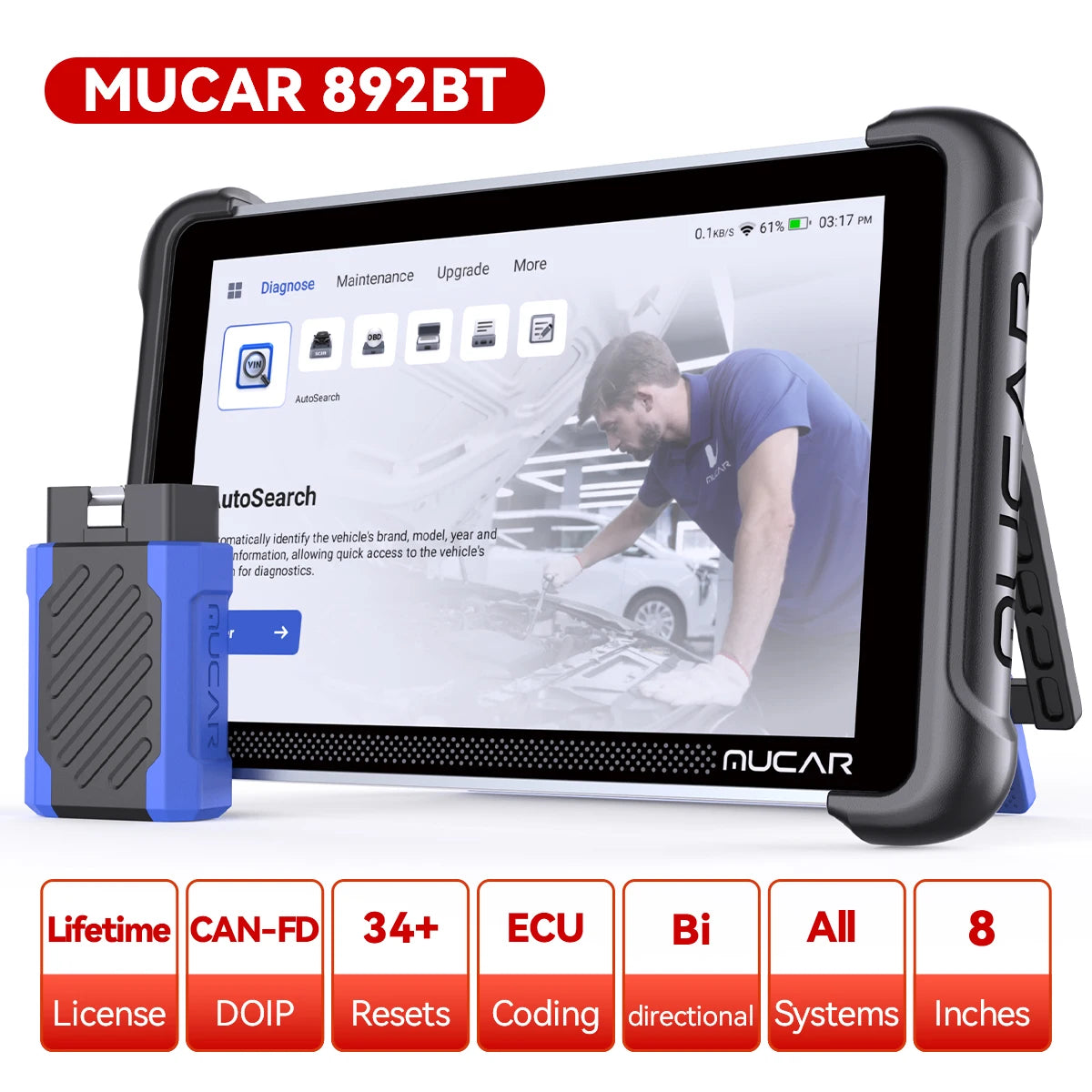 MUCAR 892BT Professional Diagnostic Tool CANFD ECU Coding
