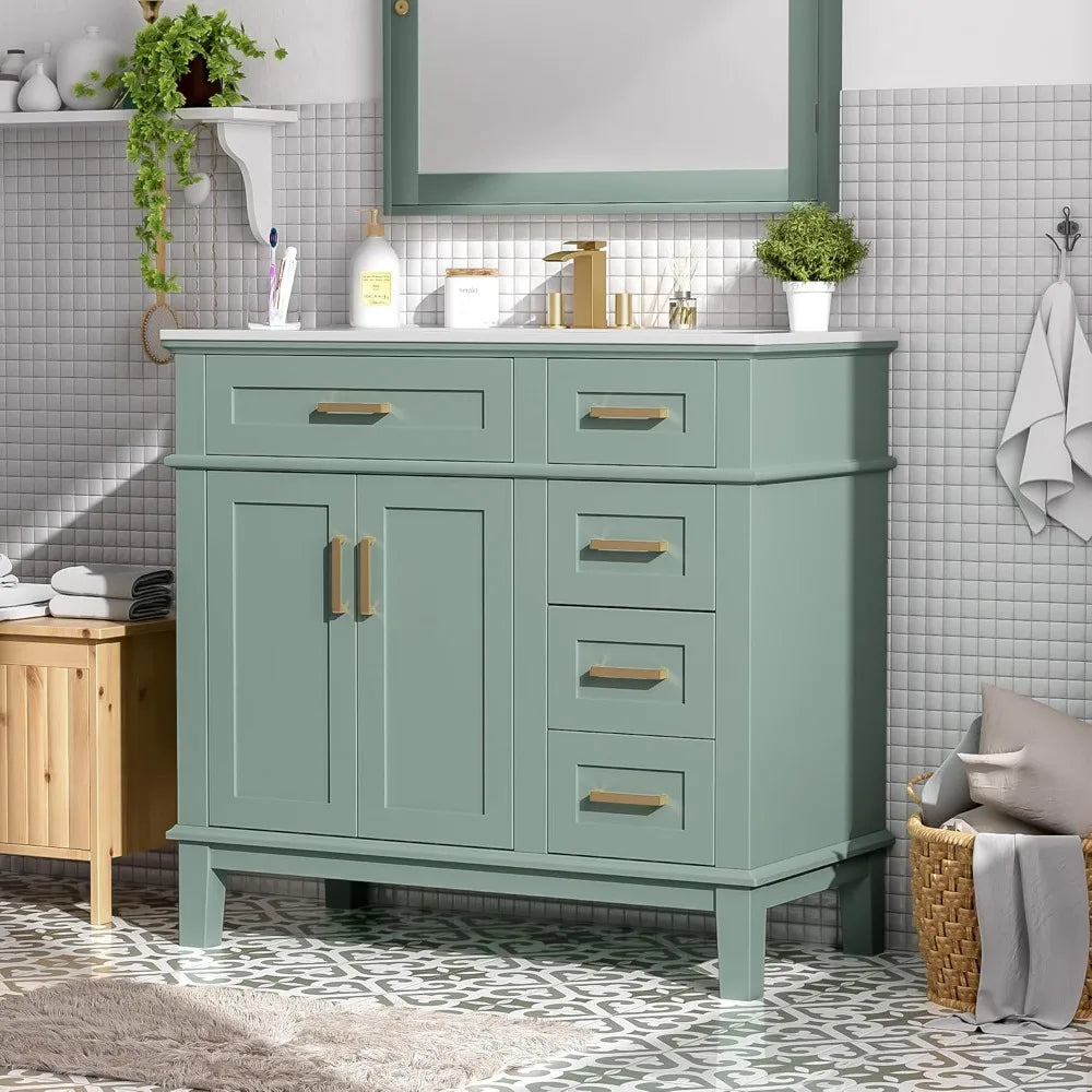 DAFIFY Modern Bathroom Vanity With Sink And Storage Cabinet